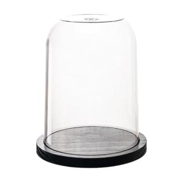 Imagem de Kuntesetty Tampa Transparente para Frasco de Vidro, Centro de Mesa com Base de Madeira, Estojo Decorativo para Artesanato, Decoração de Plantas Pequenas, 23cm x 28,4cm