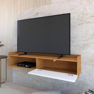 Imagem de Rack Suspenso Com 01 Porta Atena freijó e branco