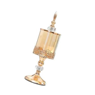 Imagem de WeiLaiKeQi Pote de doces de vidro, pote de biscoitos, presente fofo com tampa, pote decorativo para armazenamento de doces, caixa de presente para escritório, 11cm X 33cm