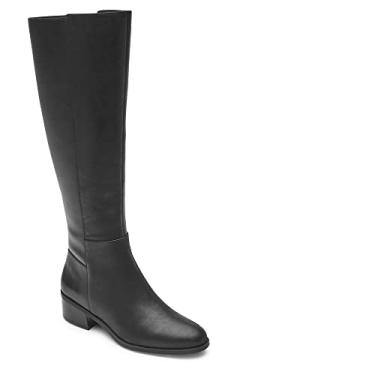 Imagem de Rockport Bota feminina Evalyn Tall Fashion, Couro preto, 35