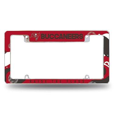 Imagem de Rico Industries NFL Football Tampa Bay Buccaneers Wave 30,48 cm x 15,24 cm cromado moldura de placa automotiva para carro/caminhão/SUV