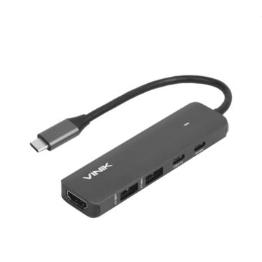 Imagem de Hub USB TYPE C 5 em 1 - 2X USB 3.0 + HDMI 4K + TYPE C PD 100W + TYPE C DT Vinik - HV51C