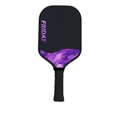 Imagem de Challenger Friday Paddle, aprovado pelo torneio de pickleball dos EUA, fibra de carbono T700, design de topo plano termoformado, núcleo de favo de mel, aderência estilo tênis, superfície arenosa para