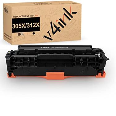 Imagem de Cartucho de toner remanufaturado v4ink para impressora HP 305X CE410X 305A CE410A para uso com HP Laserjet Pro 400 Color MFP M475dn M475dw M451nw M451dn M451dw HP Pro 300 MFP M375nw (preto)
