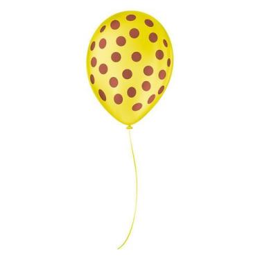 Imagem de Balão de Festa Decorado Poá Bolinha - Cores - 9" 23cm - 25 Unidades - 