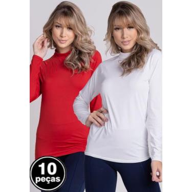 Imagem de Kit 10 Blusas Vekyo Feminina Térmica Segunda Pele Compressão Proteção 