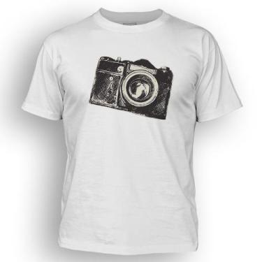 Imagem de Camiseta  - Câmera Fotográfica - DASANTIGAS, Branco, Branco, PP