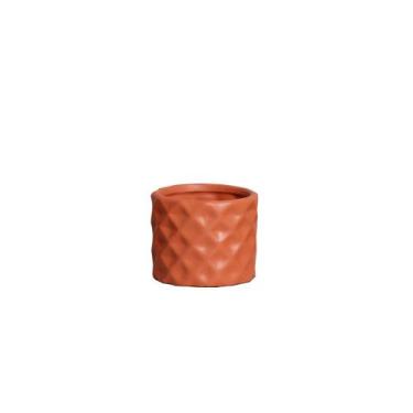Imagem de Cachepot Decorativo em Cerâmica Home Modelo Diamante P Terracota - Sar