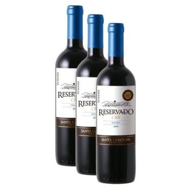Imagem de kit 3 Vinho Santa Carolina Reservado Malbec 750ml