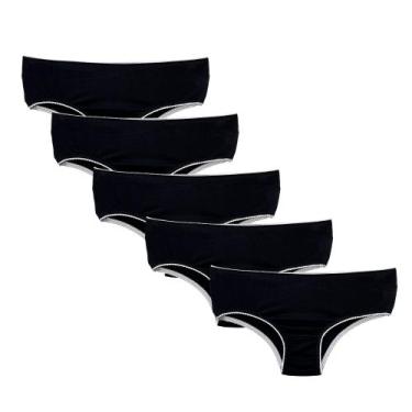 Imagem de Kit 5 Calcinhas Infantil Criança Algodão Cotton Kids - Try Basics, M, 