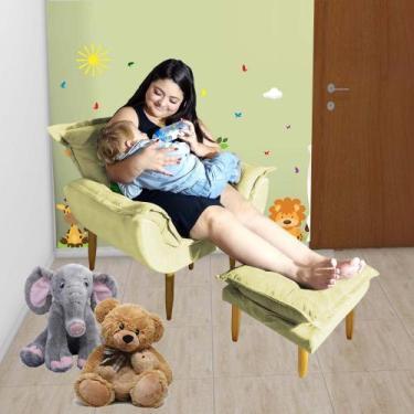 Imagem de Poltrona Puff Opala Amamentação Fixa E Confortável Tecido Suede - Beat