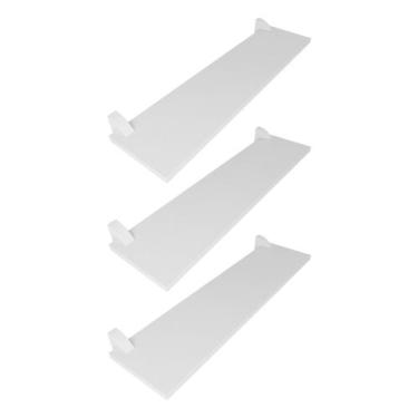 Imagem de Kit 3 Prateleiras MDF Branco Multiuso com Suporte Bico Tucano 60x20 - 