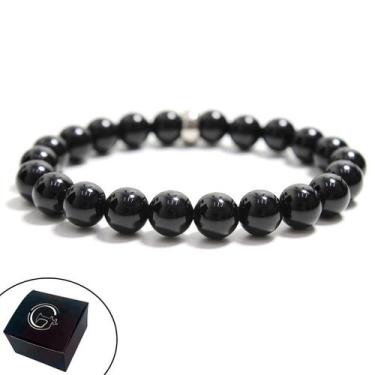 Imagem de Pulseira Unissex Pedras Naturais Preta Ônix Quartzo - GRANADO ACESSÓRI