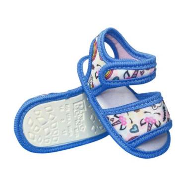 Imagem de Sandalia Nenem Infantil Recem Nascido unicornio - Benne Kids, Azul, 17