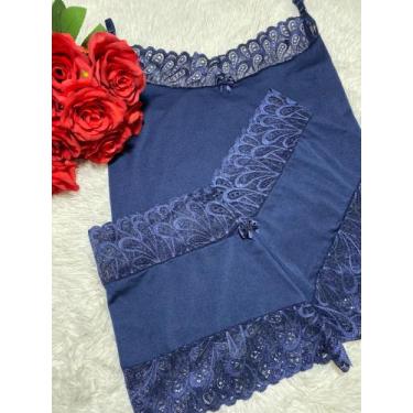 Imagem de Baby Doll Plus Size Pijama Feminino até o tamanho 58 - VM Store, Azul,