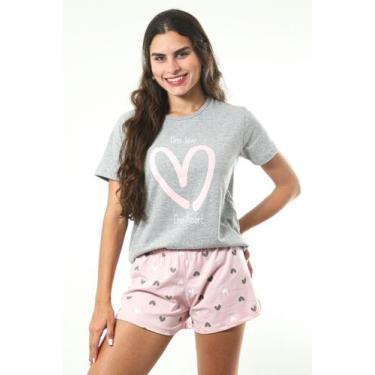 Imagem de Conjunto Pijama De Verão Feminino Empório Do Algodão, P, Cinza