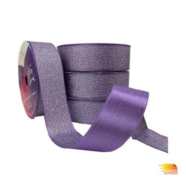 Imagem de Fita Cetim Lurex Acabamento 22mm - DECORAÇÃO  PRESENTES  LAÇOS  ARTESA