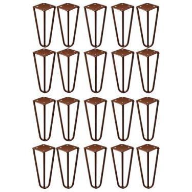 Imagem de Kit 20 Pés de Metal 15 CM Hairpin Legs Mesas de Centro Puffs Bronze G4