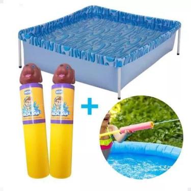 Imagem de Piscina Infantil 400 Litros Mor + 2 Lança Agua Bichinhos, Amarelo amar