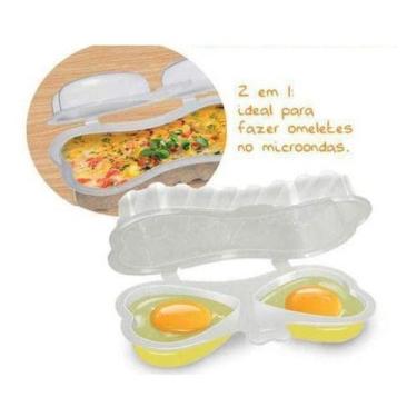 Imagem de 2 Formas 2 Ovos P/microondas Egg Fácil Omelete Cozido Mexido - Injetem