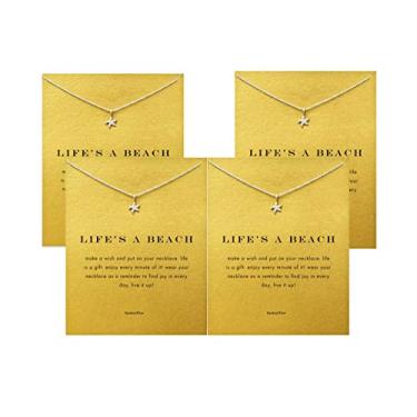 Imagem de Colar de trevo da amizade do Rio Cem unicórnio Colar de elefante da sorte com cartão de mensagem de presente (pacote com 4)