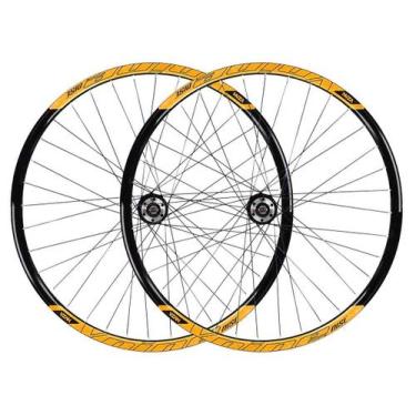 Imagem de Par de aro 29 VZAN VNINE 36F com cassete rolamentado, Preto, Laranja