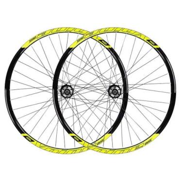 Imagem de Par de aro 29 VZAN VNINE 36F com cassete rolamentado, Preto, Amarelo