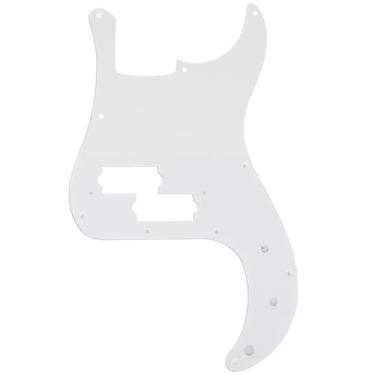 Imagem de Musiclily Pro 10 Furos Escudo Baixo Pickguard para Fender Japan Precision Bass 4 Cordas,1 Camada Branco