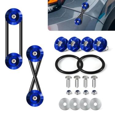 Imagem de Wogomz 2 peças de liberação rápida para para-choques de carro, kit de fixadores de clipes de liberação rápida para para-choque traseiro dianteiro e traseiro, suportes universais de liberação rápida