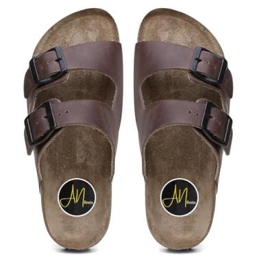 Imagem de Chinelo Feminino Estilo Birken Ortopédica Sandália de Conforto em Couro (Marrom, BR, Adulto, Numérico, 44)