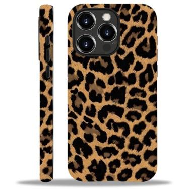 Imagem de Kapadiy Capa compatível com iPhone 15 Pro Max, capa de leopardo tão legal para mulheres e homens, capa protetora de corpo inteiro à prova de choque 2 em 1 de silicone + PC rígido para iPhone 15 Pro