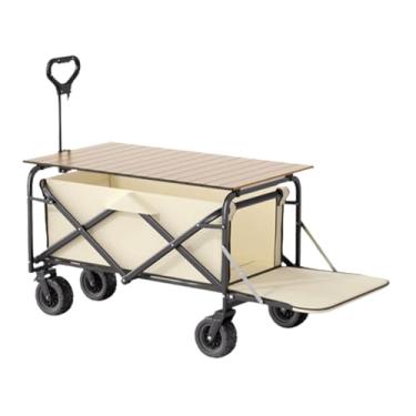 Imagem de carroça Carrinho de vagão estendido com rodas dobrável portátil grande capacidade vagão utilitário oxford tecido mercearia praia vagão para acampamento dobrável