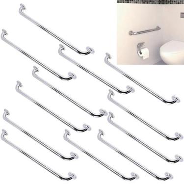 Imagem de Alça Apoio 70cm Suporte Barra Anti Queda Kit 12 Uni Cadeirante Deficie