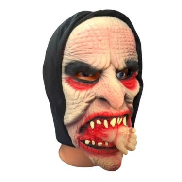 Imagem de Máscara Bruxa Canibal de látex com braço na boca Fantasia - Blook
