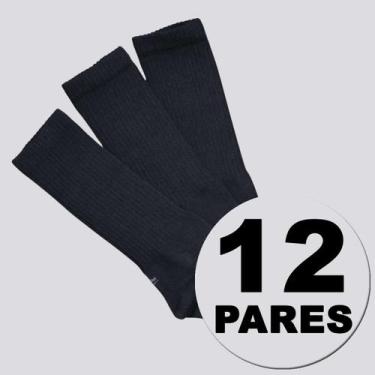 Imagem de Kit Meia Lupo Sport Walk Cano Longo 12 Pares Preta, 41-44