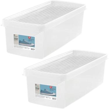 Imagem de 2 Caixas Plásticas Guardar Sapatos 35 a 38 Ordene 4,2L Organizadores Closet