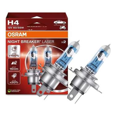 Imagem de Par Lampada Osram Night Breaker Laser H4 150% +luz - 2pc