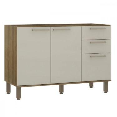 Imagem de Balcão 3 Portas 2 Gavetas Sem Tampo 1,20cm Luciane Isis - Luciane Cozi