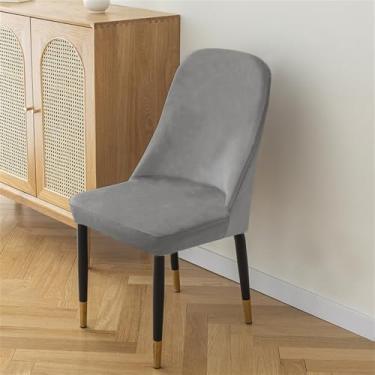 Imagem de HZSZXG Capa de cadeira espessada de cor sólida para escritório, casa, curva, antiderrapante, capa de cadeira com tudo incluído, 9,1 PC