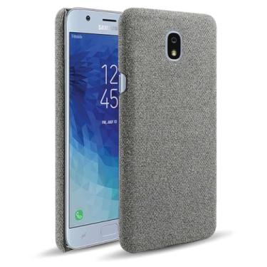 Imagem de Capa para Samsung Galaxy J7 2018,Capa desenhada em lona,Case Protetora Ultrafina com Empunhadura Macia,Design em Tecido Antichoque e Antiarranhões-Gray