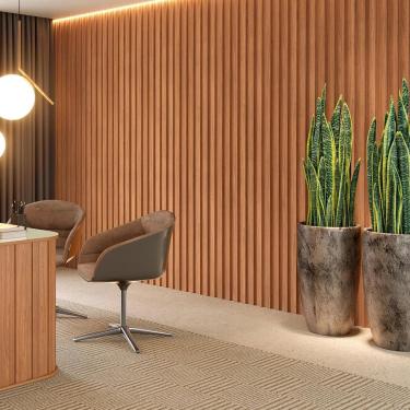 Imagem de Painel Ripado Decorativo Paris 250x134 Freijó