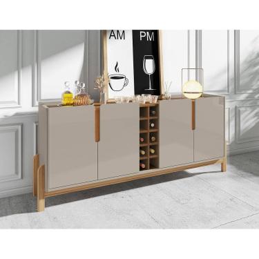 Imagem de Aparador Buffet Lizz com Adega 190cm Off White Cedro Marrom