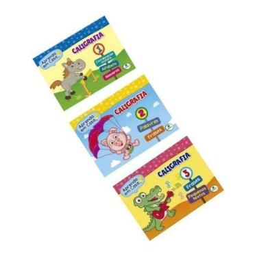 Imagem de Aprenda Em Casa Coordenação Caligrafia 3 Livros Infantil Frases Pequen