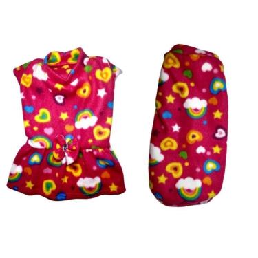 Imagem de Kit 2 Roupas Para Cães - Vestido E Suéter Gg