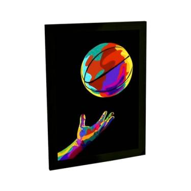 Imagem de Quadro Decorativo Basquete Ilustração Pop Arte Bandeja Decoração Quarto Sala