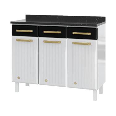 Imagem de Balcão de Cozinha de Aço com Tampo 3 Portas e 3 Gavetas 105cm Multimóv