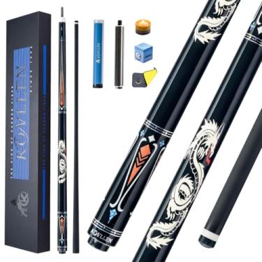 Imagem de KONLLEN Bastão de sinuca profissional de fibra de carbono 147 cm para adultos com tecnologia de carbono total de baixa deflexão para tacos de bilhar com ponta de 12,5 mm
