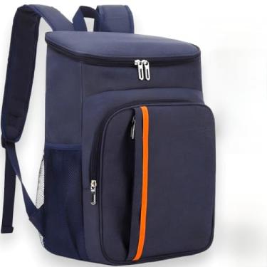 Imagem de Mochila Térmica Impermeável Grande Capacidade Cooler Portátil Piquenique Quente Frio 23L(Azul Marinho)
