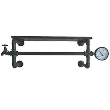 Imagem de CUTPOIY Rack de exibição de roupas de tubo industrial vintage montado na parede, loja de roupas de ferro de varejo, cabide de roupas de ferro, cabide de roupas comerciais, para vestiário, lavanderia