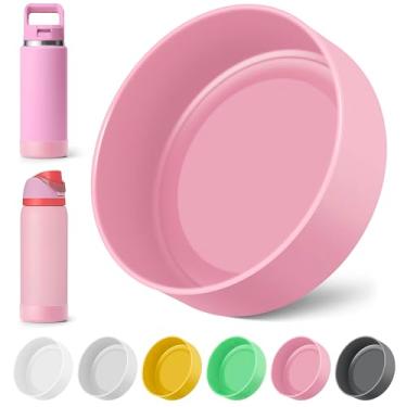 Imagem de Diumepo Bota de silicone compatível com garrafa de água YETI de 740 ml, protetor inferior de manga antiderrapante para garrafa de água de aço inoxidável Owala Twist & FreeSip & Flip 947 ml (rosa claro